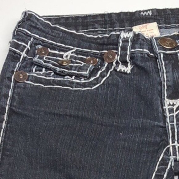 True Religion Black Straight Leg Jeans with Signature Stitching - Picture 5 of 12